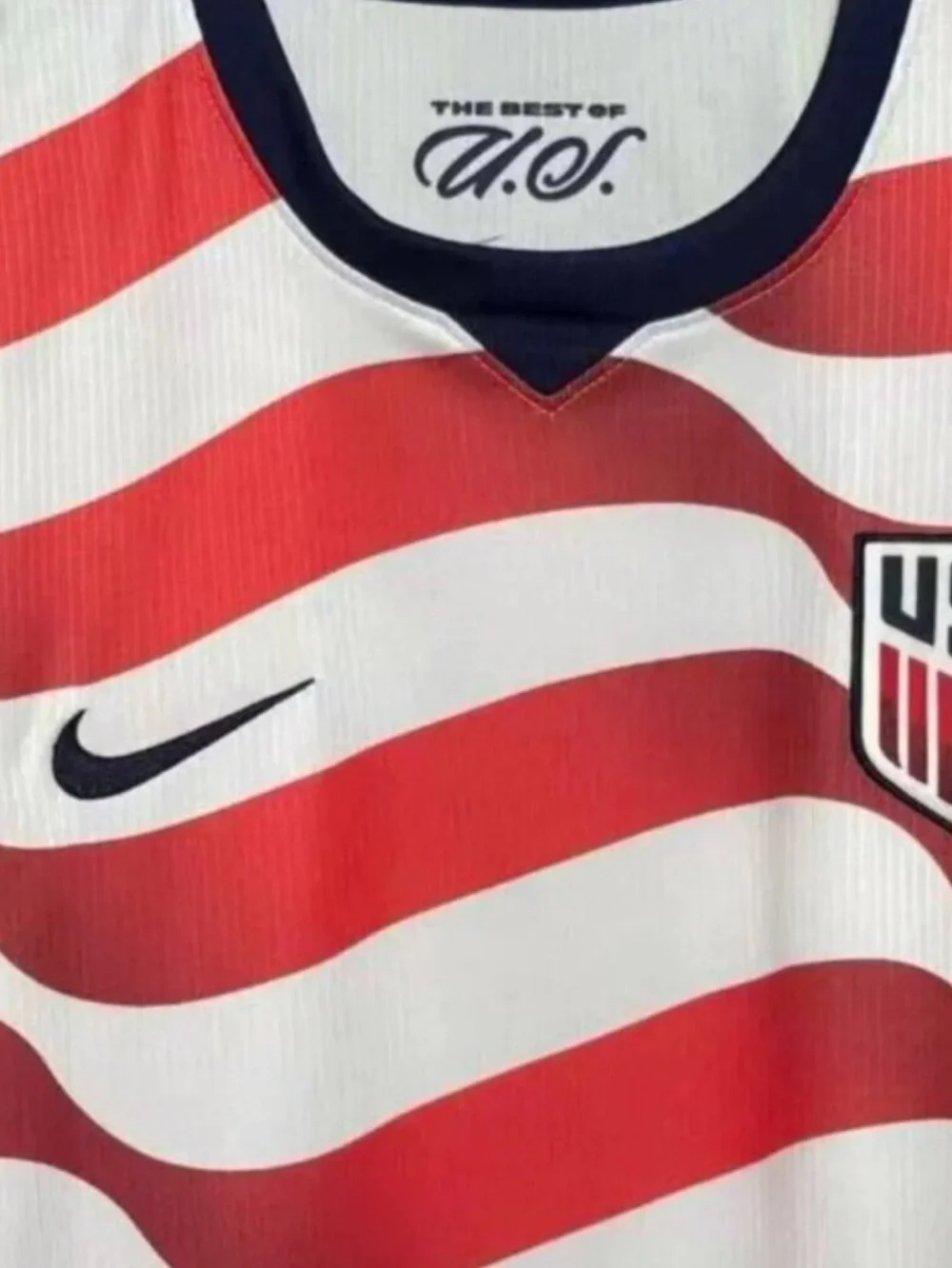 Nike Boys USA Red & White Wavy Soccer Jersey